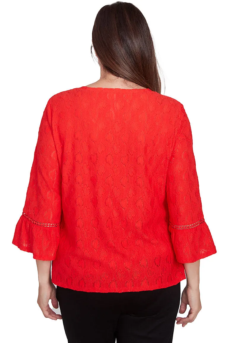 Wild At Heart Pointelle Necklace Top