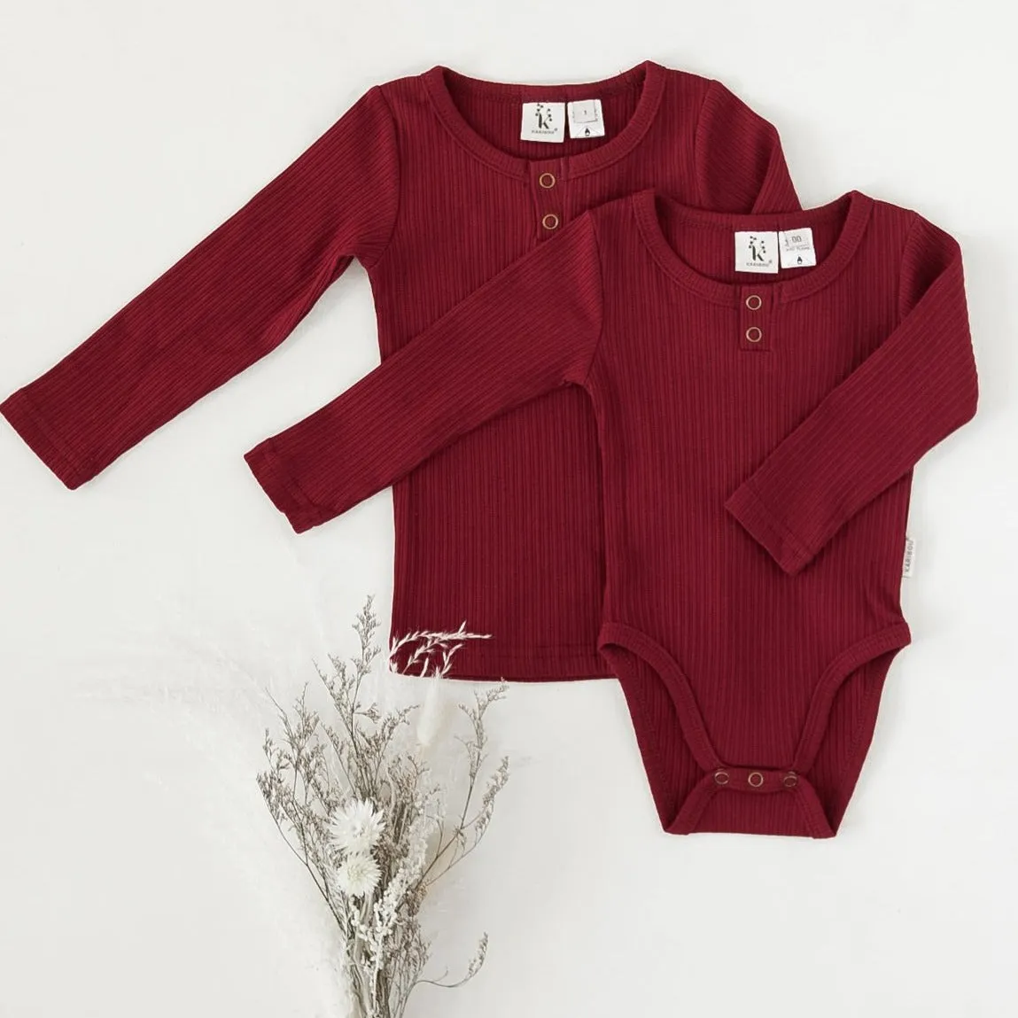 Willow Long Sleeve Bodysuit - Storybook Red