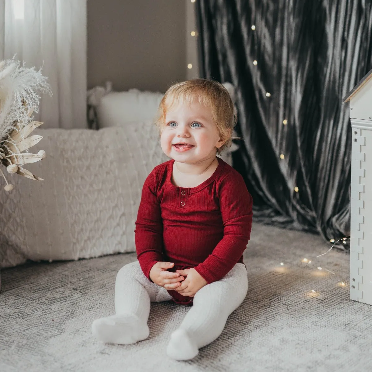 Willow Long Sleeve Bodysuit - Storybook Red