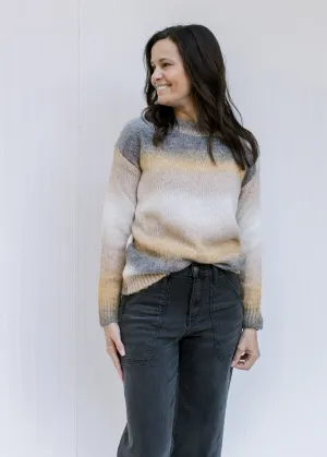 X Gray Cream and Mustard Ombre Sweater